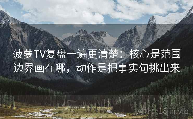 菠萝TV复盘一遍更清楚：核心是范围边界画在哪，动作是把事实句挑出来